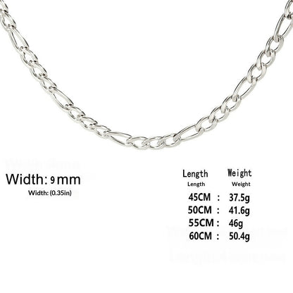 Extra-thick Stainless Steel Figaro Chain Mens Necklace – view 20