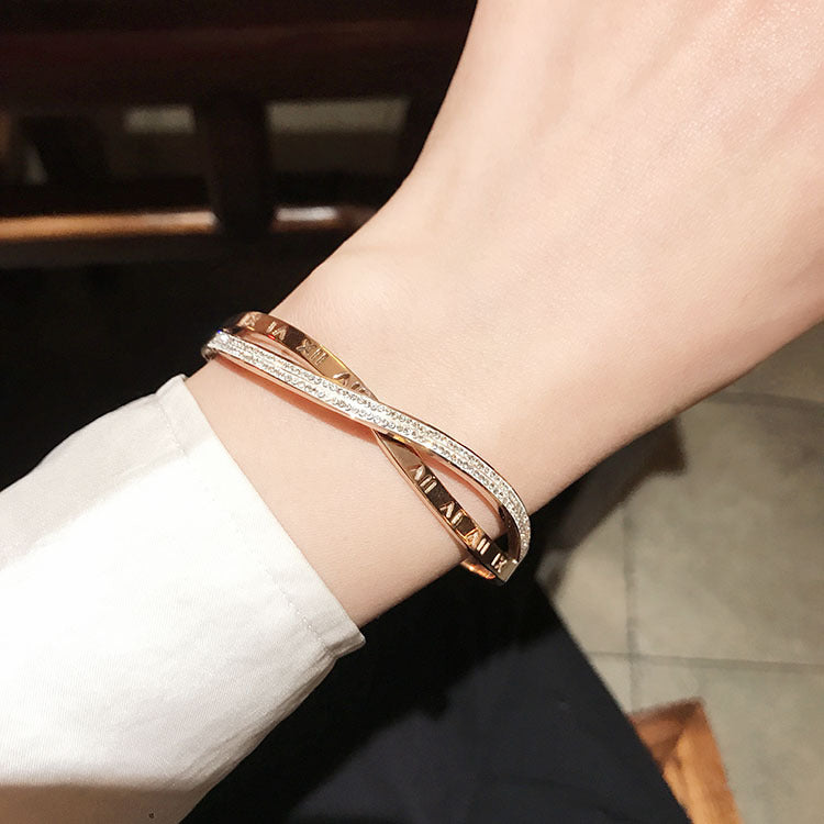 Cross Bracelet Titanium Steel 18k Gold Plated Bracelet – view 3