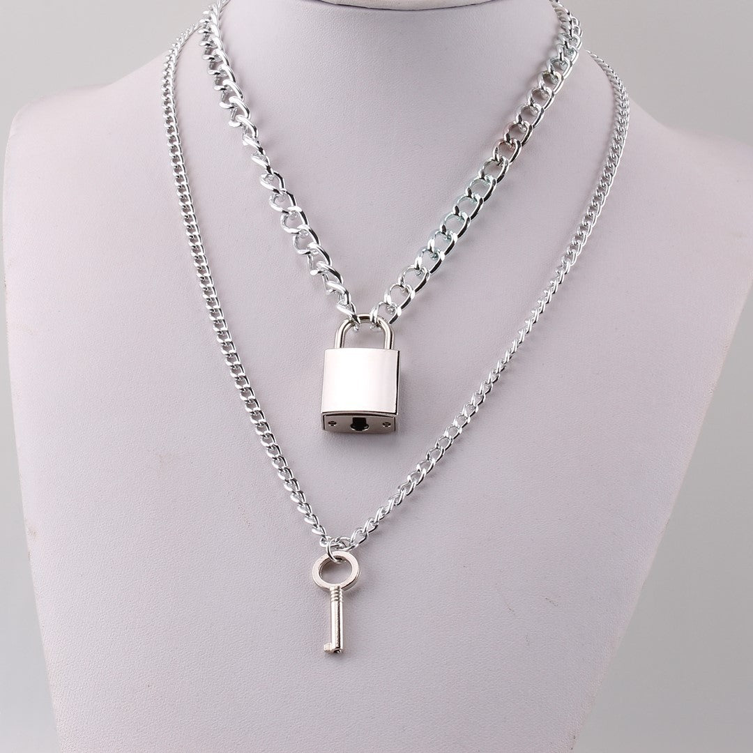 Large Thick Stainless Steel Blade Necklace Set Chain – view 2