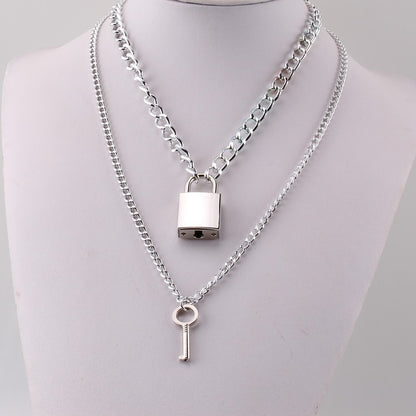 Large Thick Stainless Steel Blade Necklace Set Chain – view 2