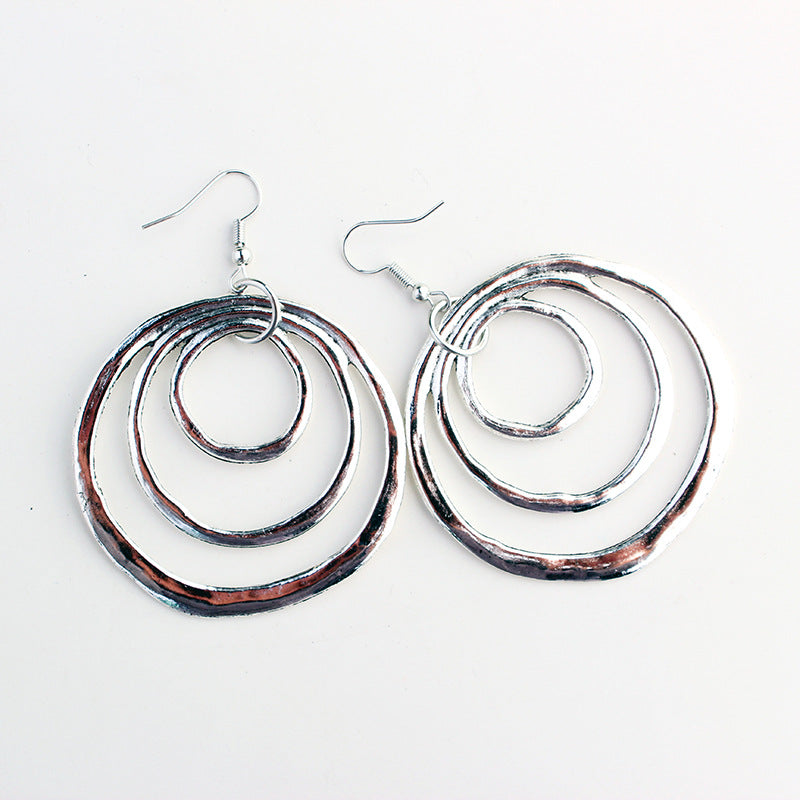 Gothic Ancient Tribe Triple Hoop Earrings – view 3