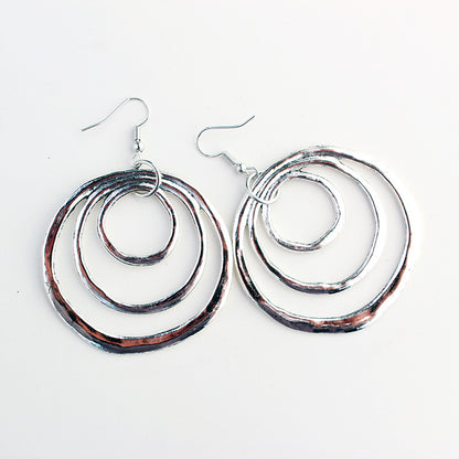 Gothic Ancient Tribe Triple Hoop Earrings – view 3