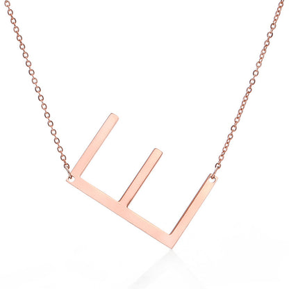 Fabulous Rose Gold Plated Stainless Steel Initial Letter Pendant Necklace – view 37
