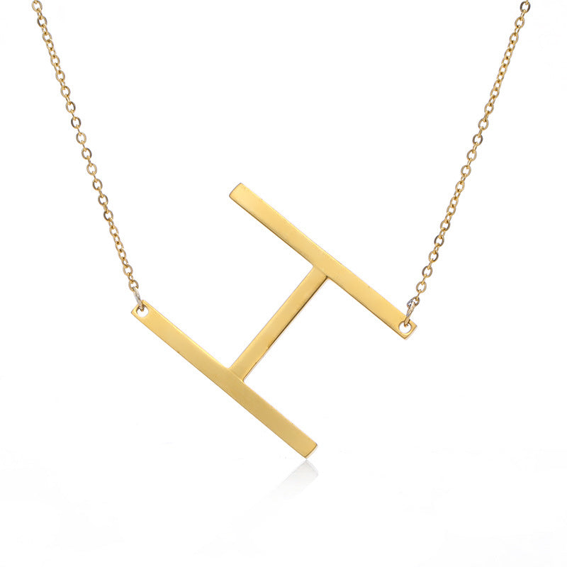 Fabulous Rose Gold Plated Stainless Steel Initial Letter Pendant Necklace – view 10