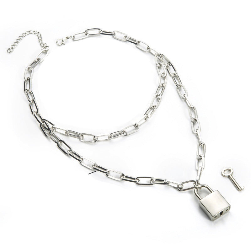Large Thick Stainless Steel Blade Necklace Set Chain – view 6