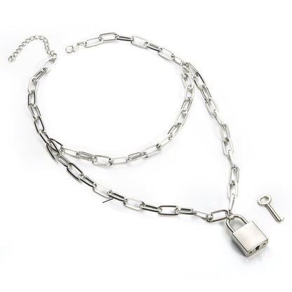 Large Thick Stainless Steel Blade Necklace Set Chain – view 6