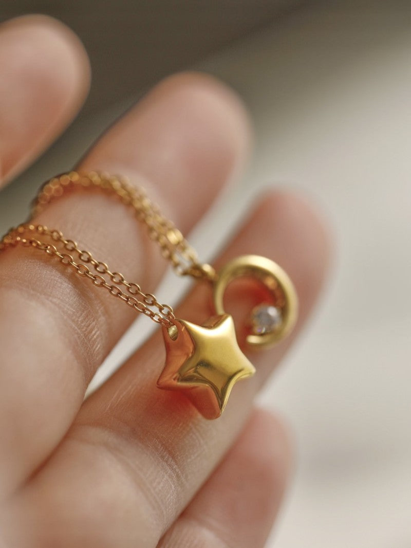 Simple Titanium Steel 18K Gold Plating Non-fading Necklace – view 4