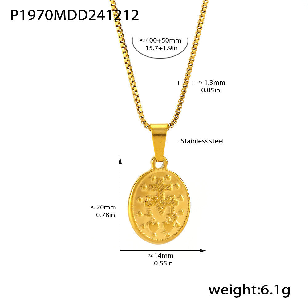 Box Chain Stainless Steel Plated 18K Gold Necklace – view 6