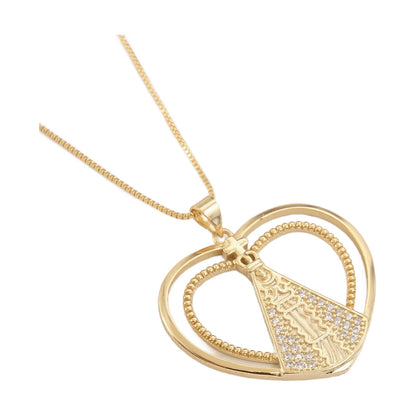 Madonna & Cross Zircon Charm Necklace – 5 Designs