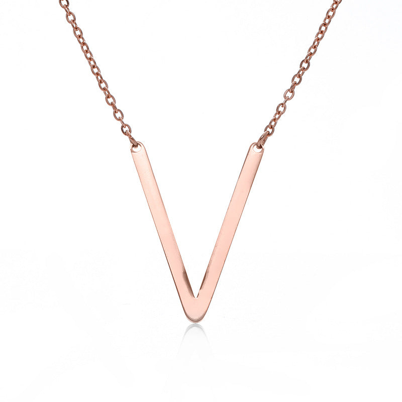 Fabulous Rose Gold Plated Stainless Steel Initial Letter Pendant Necklace – view 59