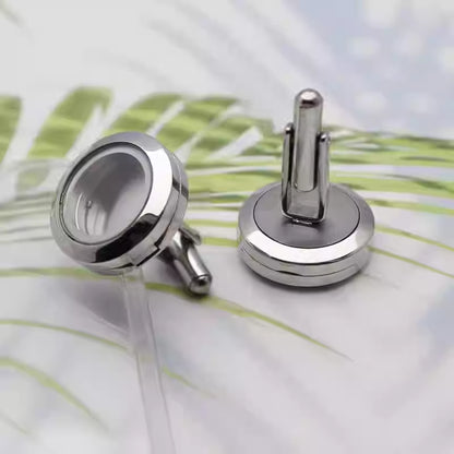 Men's Stainless Steel Round Cufflinks For Formal French-Collar Shirts – view 4