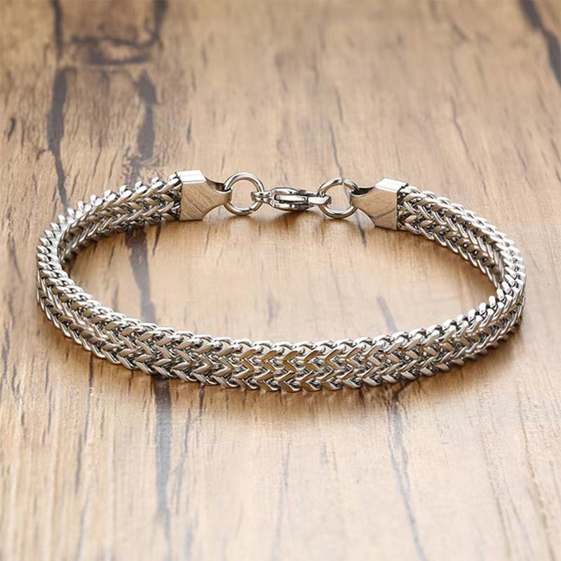 Thick Hemp Flower Chain Bracelet – 18K Gold Titanium Steel – view 7