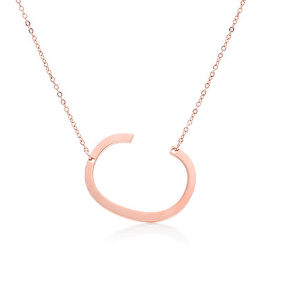 Fabulous Rose Gold Plated Stainless Steel Initial Letter Pendant Necklace – view 70