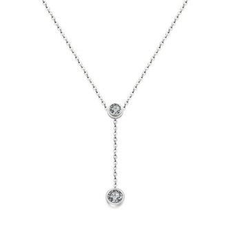 Stainless steel plated 18K rose gold single drill necklace – view 5