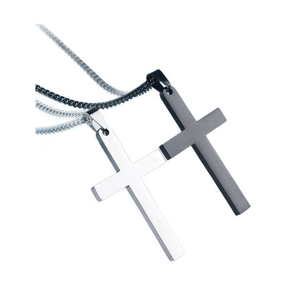 Minimalist Cross Pendant Necklace – Stainless Steel
