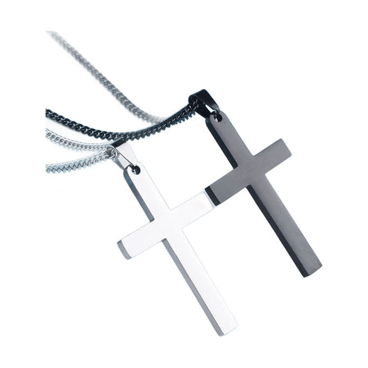 Minimalist Cross Pendant Necklace – Stainless Steel
