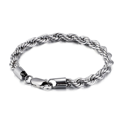 Gold Double Color Twist Chain Stainless Steel Bracelet – view 11
