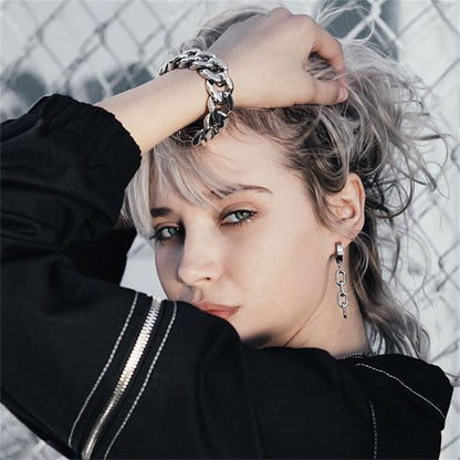 Stainless Steel Chain Stud Earrings – view 4