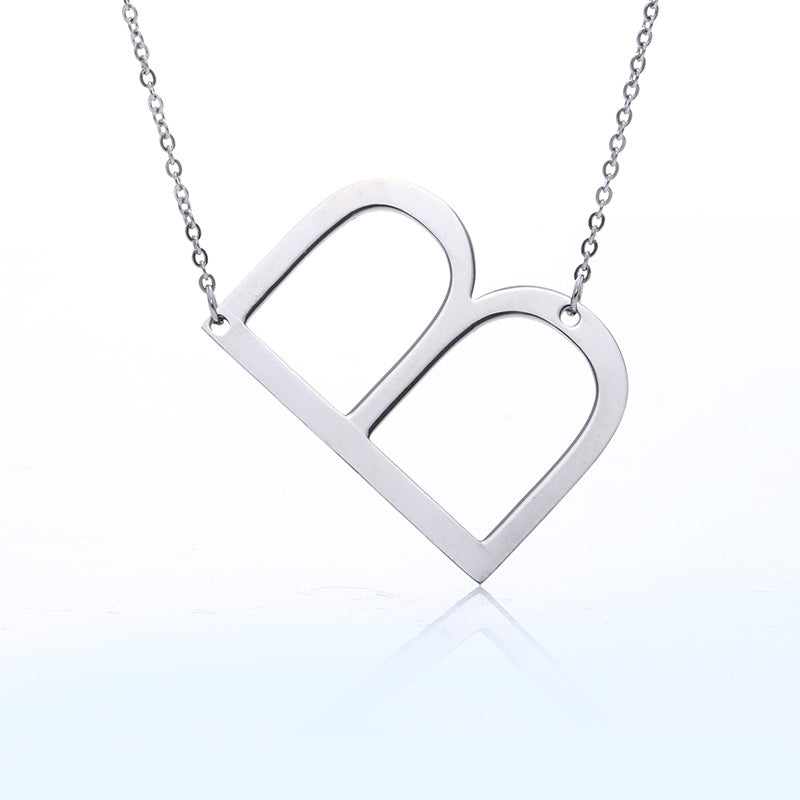 Fabulous Rose Gold Plated Stainless Steel Initial Letter Pendant Necklace – view 45