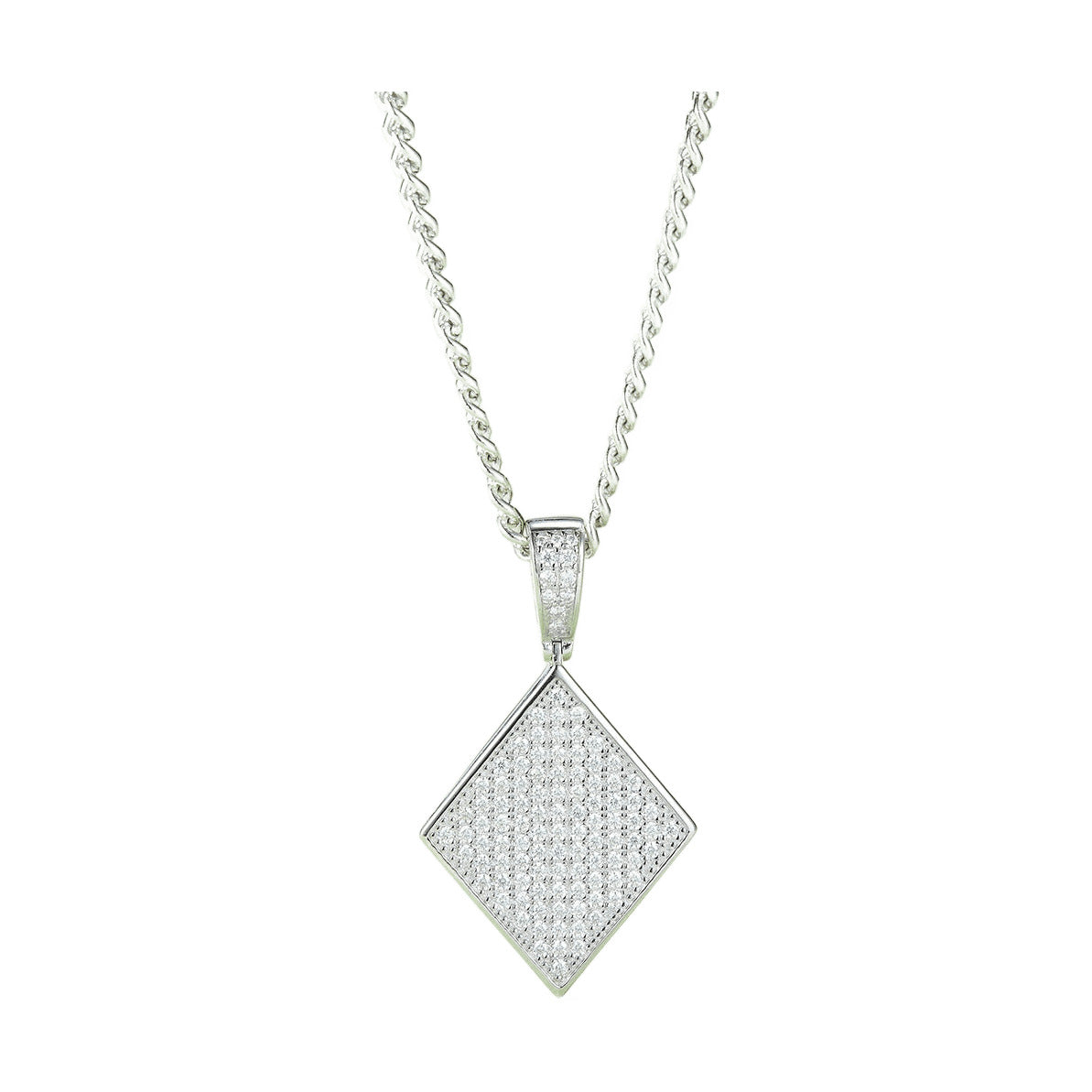 Moissanite Diamond-Shape Pendant (No Chain)