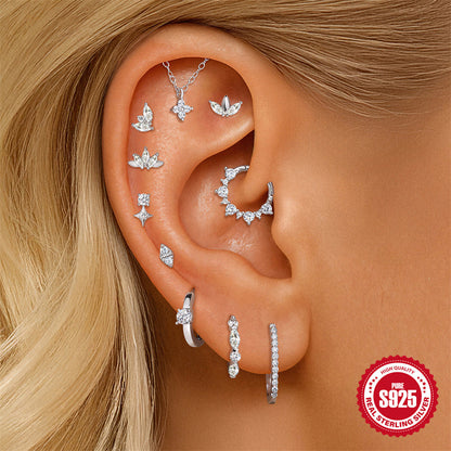 Octagram Bowknot Horse-eye Moissanite Stud Earrings – view 3
