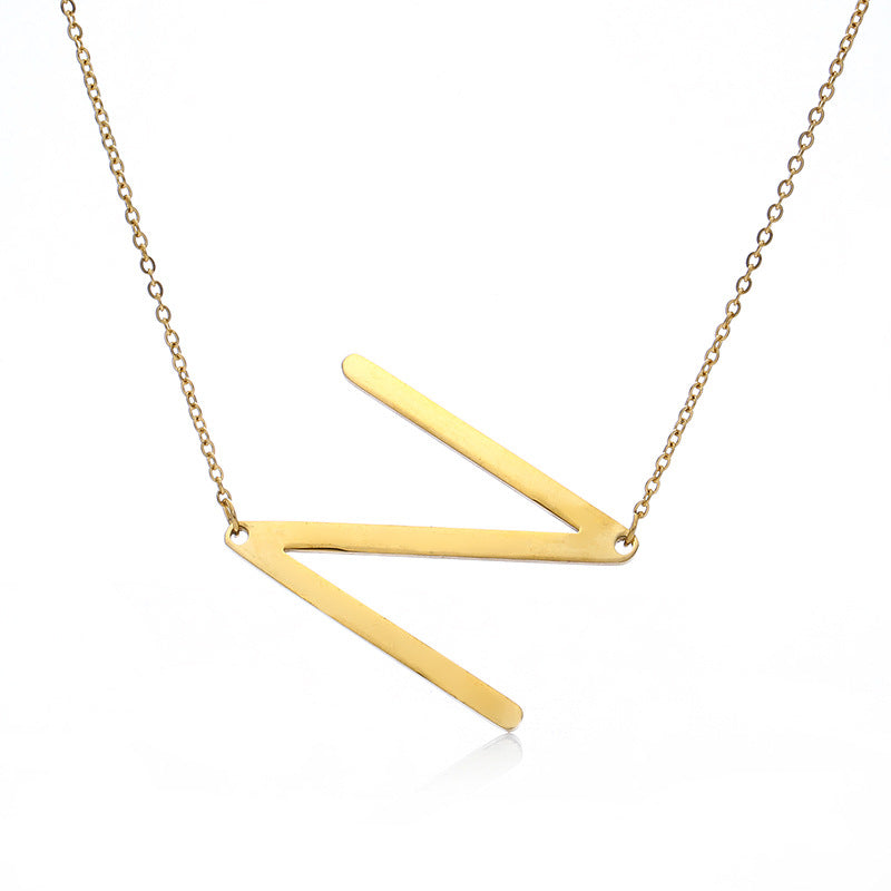Fabulous Rose Gold Plated Stainless Steel Initial Letter Pendant Necklace – view 72