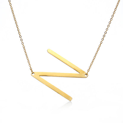 Fabulous Rose Gold Plated Stainless Steel Initial Letter Pendant Necklace – view 72