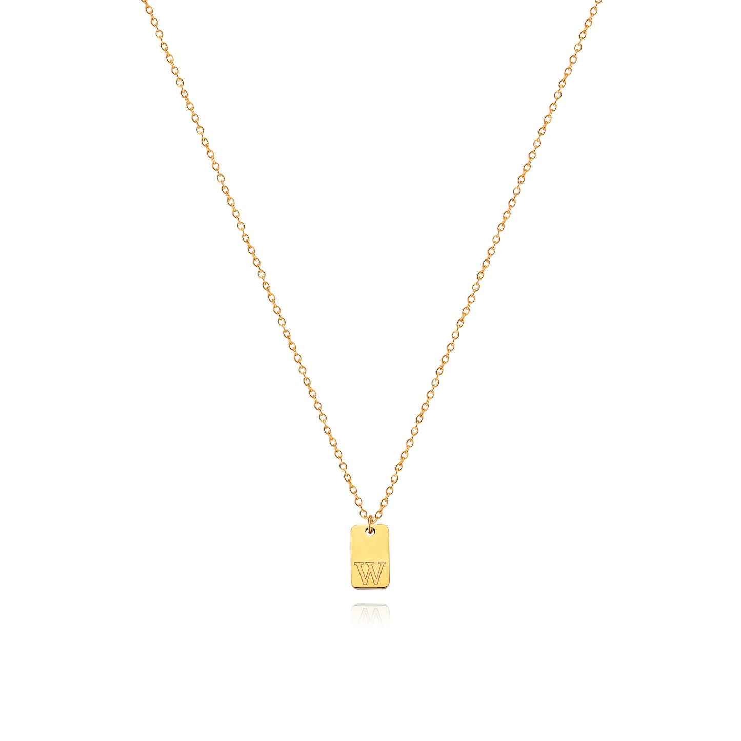 Stainless Steel Simple 26 Letter Tag Pendant Necklace – view 24