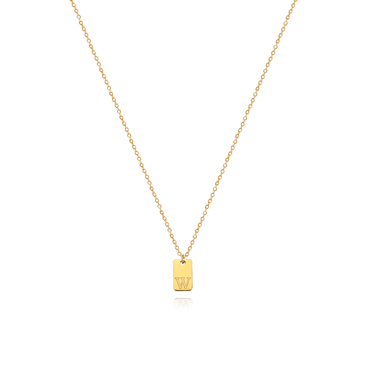 Stainless Steel Simple 26 Letter Tag Pendant Necklace – view 24