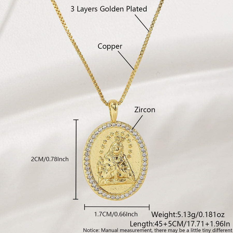 18K Gold Plated Crown & Cross Charm Necklace – view 5