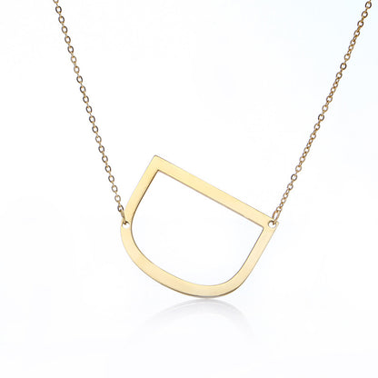 Fabulous Rose Gold Plated Stainless Steel Initial Letter Pendant Necklace – view 6