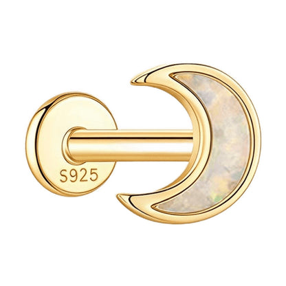 Opal Moon Flat-Back Single Stud Earring