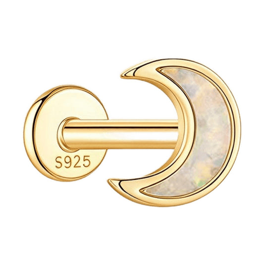 Opal Moon Flat-Back Single Stud Earring