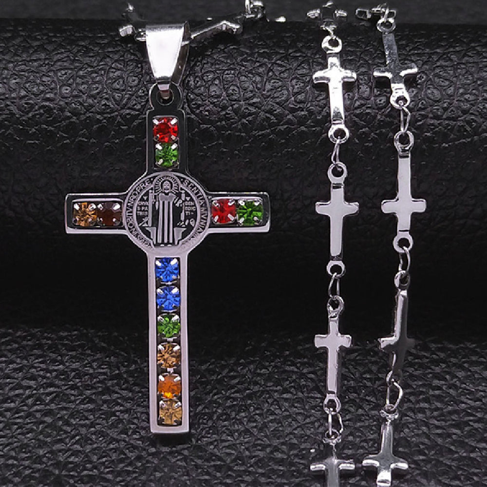 Cross Stainless Steel Gold Pendant Necklace – view 6