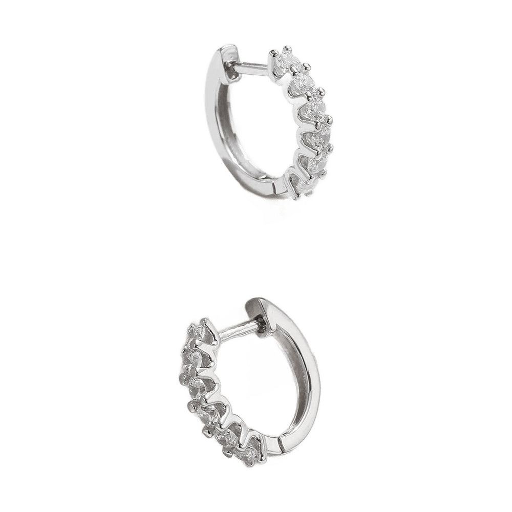 Petite Moissanite Huggie Earrings