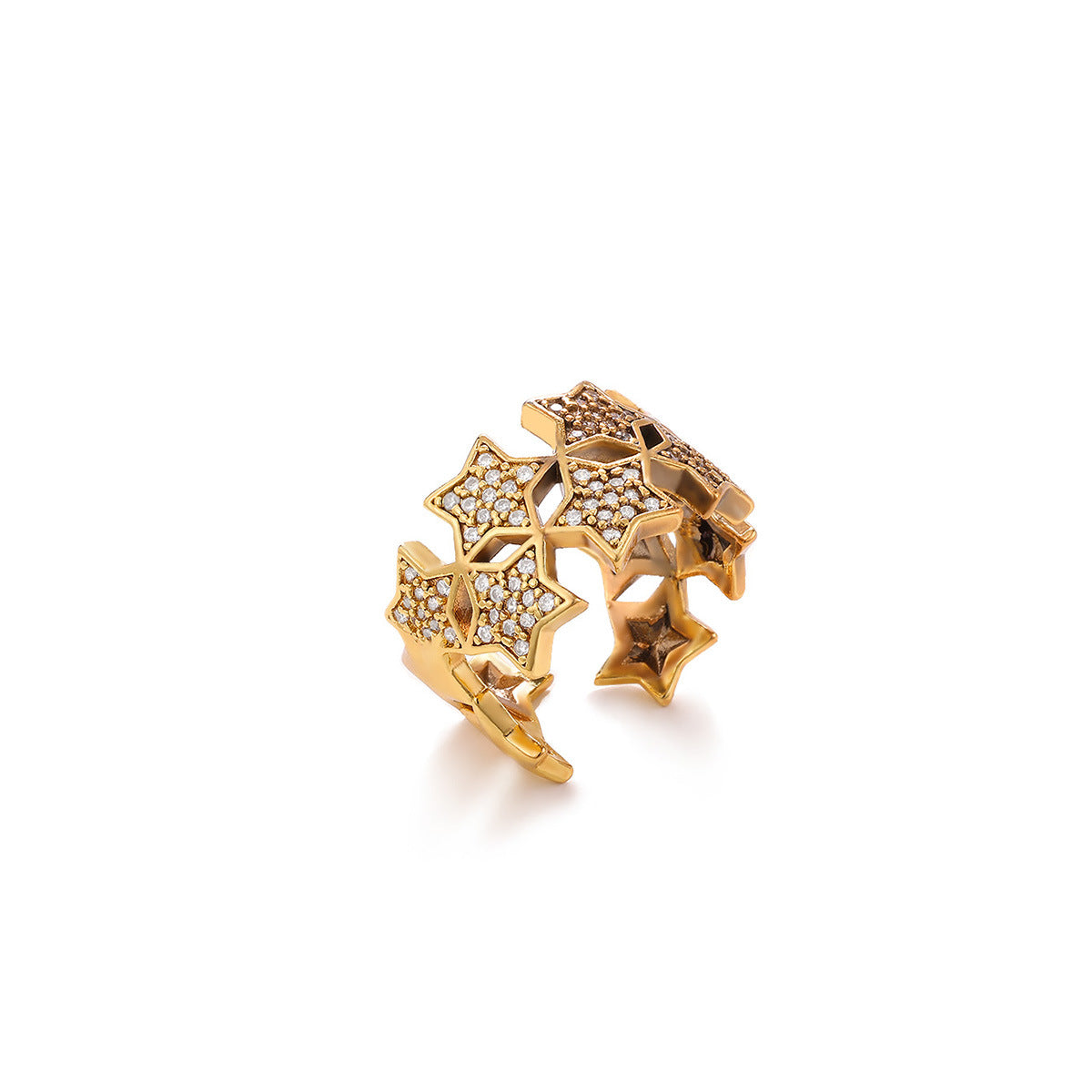 European Retro Heart Shaped Zircon Ring 18K Gold Plated Ladies Gift – view 3