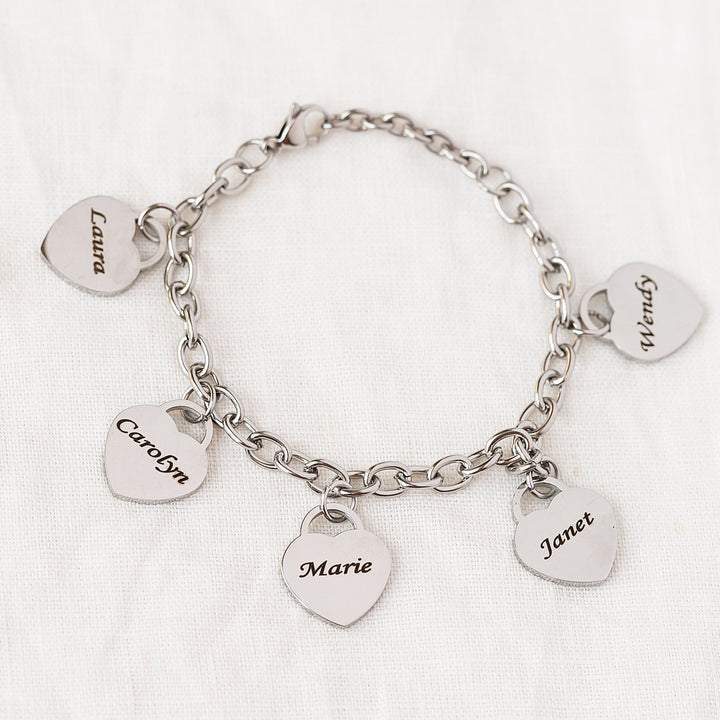 Stainless Steel Engraved DIY Heart Bracelet – view 5