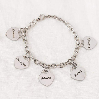 Stainless Steel Engraved DIY Heart Bracelet – view 5