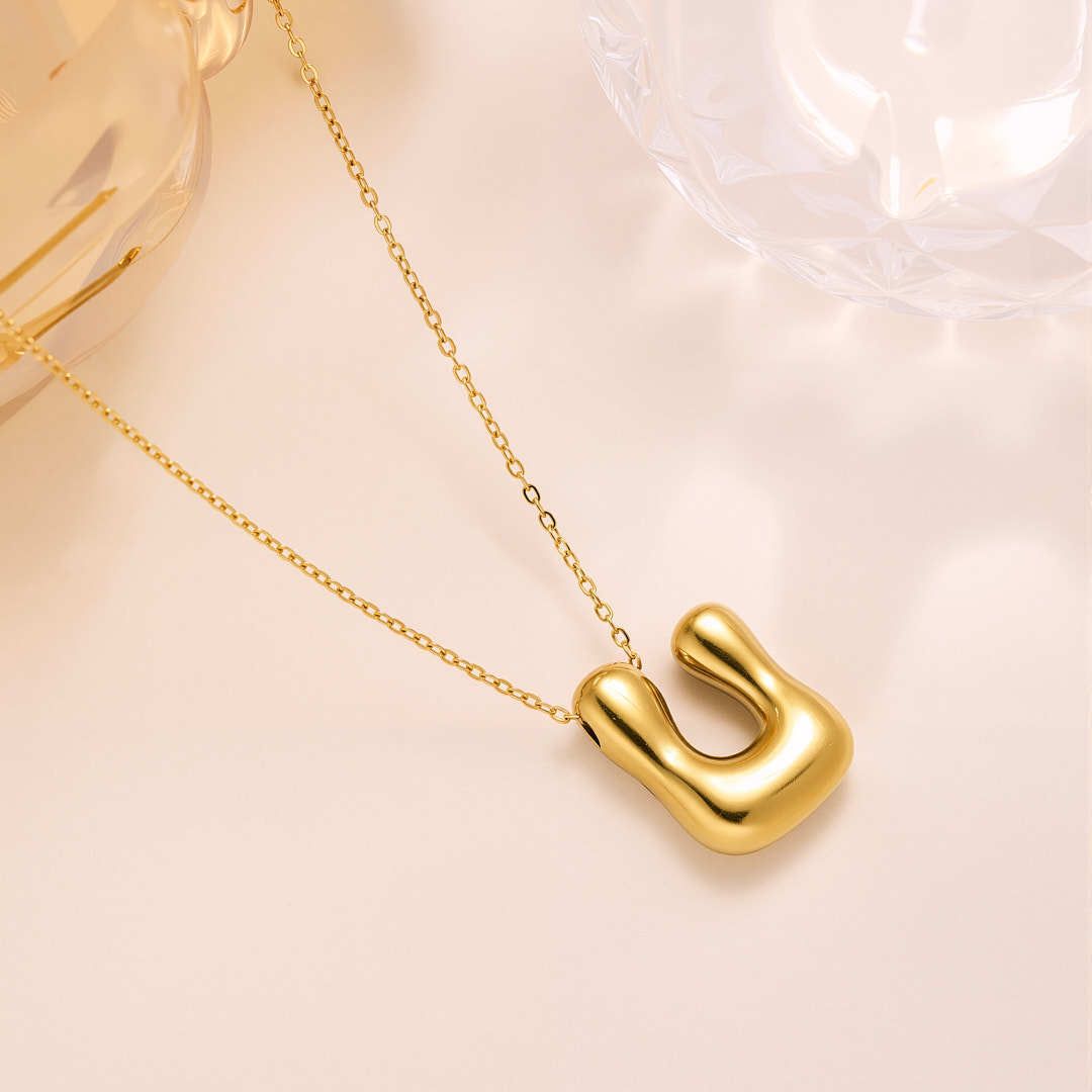 New Titanium Steel 18K Gold-Plated 26-Letter Necklace For Women – view 15