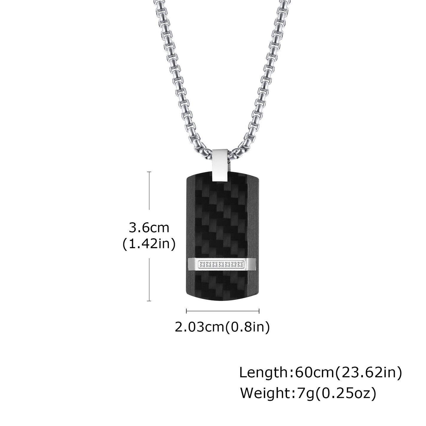 Mens Titanium Steel Carbon Fiber Military Dog Tag Blank Pendant Necklace – view 5