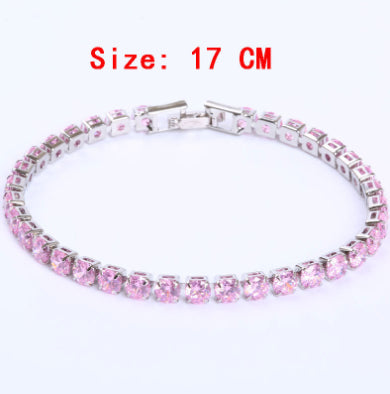 Cubic Zirconia Tennis Bracelet – Iced Out Crystal, Gold – view 12