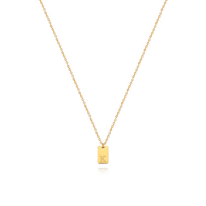 Stainless Steel Simple 26 Letter Tag Pendant Necklace – view 12