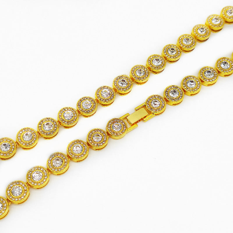 Double Gold Chain Full Diamond Hip Hop Rap Hip Hop Necklace – view 3