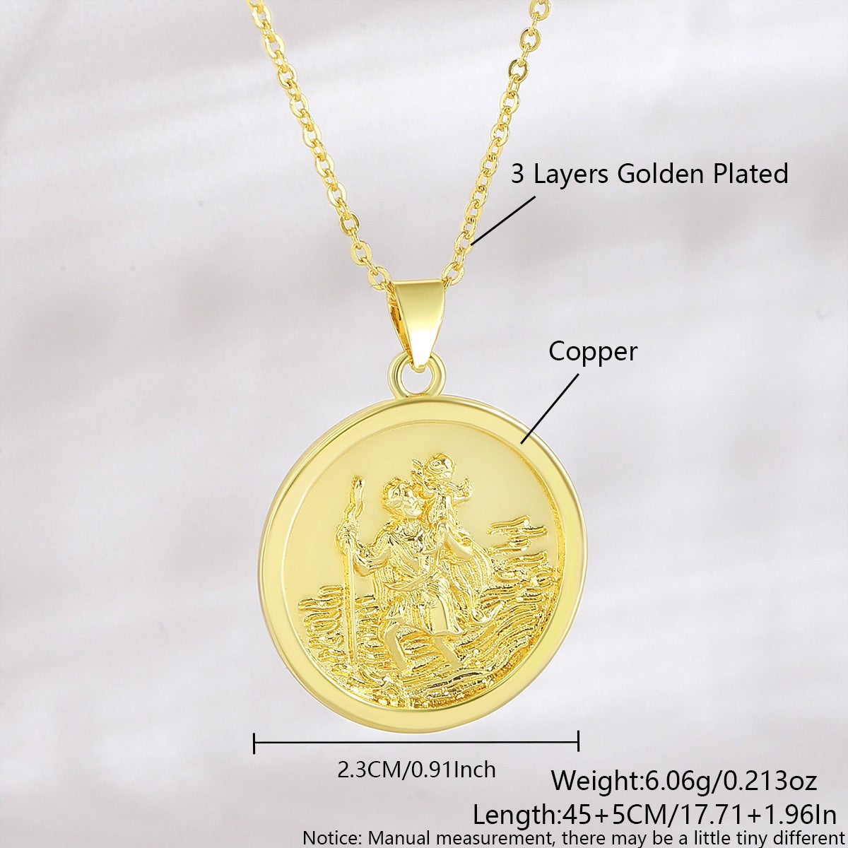 18K Gold Plated Crown & Cross Charm Necklace – view 2