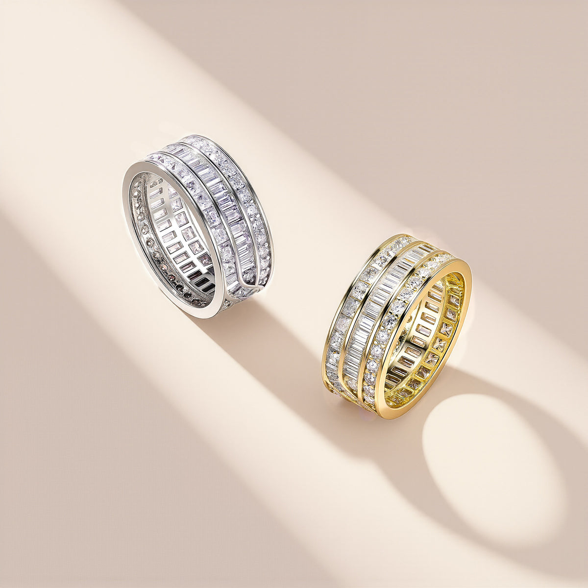 Wide mixed-cut pave-style eternity ring — supplier detail view 8