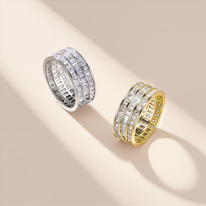 Wide mixed-cut pave-style eternity ring — supplier detail view 8