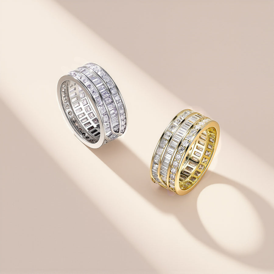 Wide mixed-cut pave-style eternity ring — supplier detail view 8