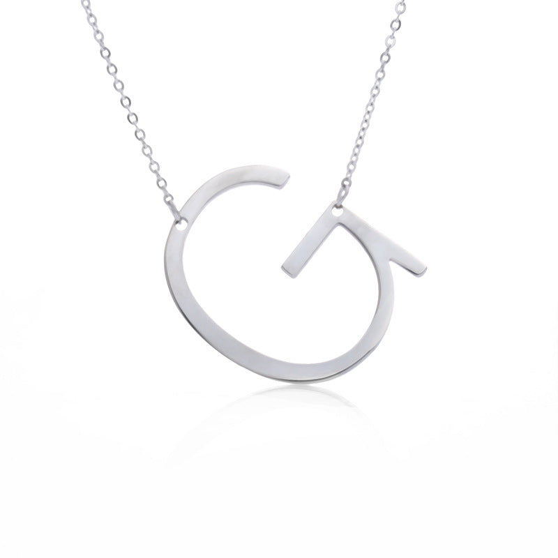 Fabulous Rose Gold Plated Stainless Steel Initial Letter Pendant Necklace – view 86