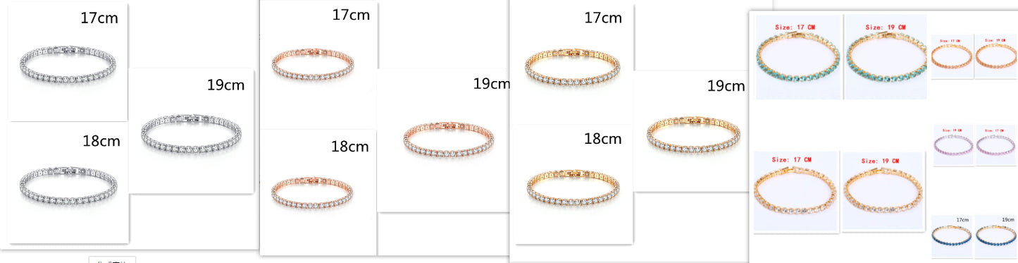 Cubic Zirconia Tennis Bracelet – Iced Out Crystal, Gold – view 19