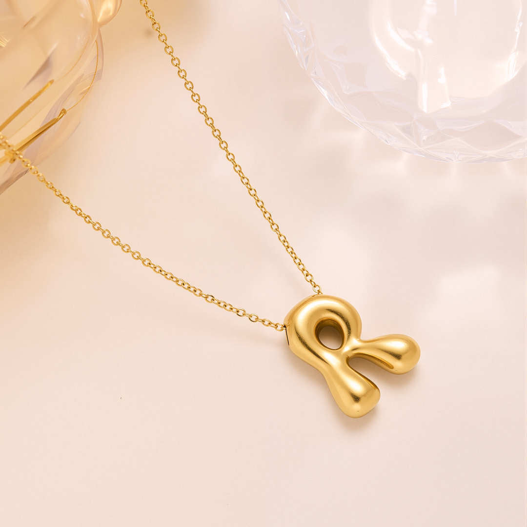 New Titanium Steel 18K Gold-Plated 26-Letter Necklace For Women – view 11